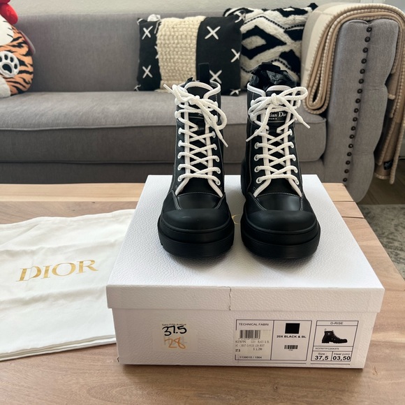 CHRISTIAN DIOR Technical Fabric D-Rise Low Boots 37.5 Black - Picture 5 of 11